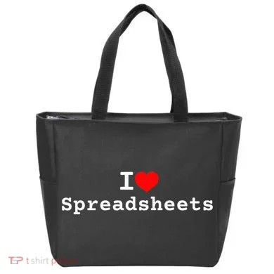 I Love Spreadsheets Tote Bag