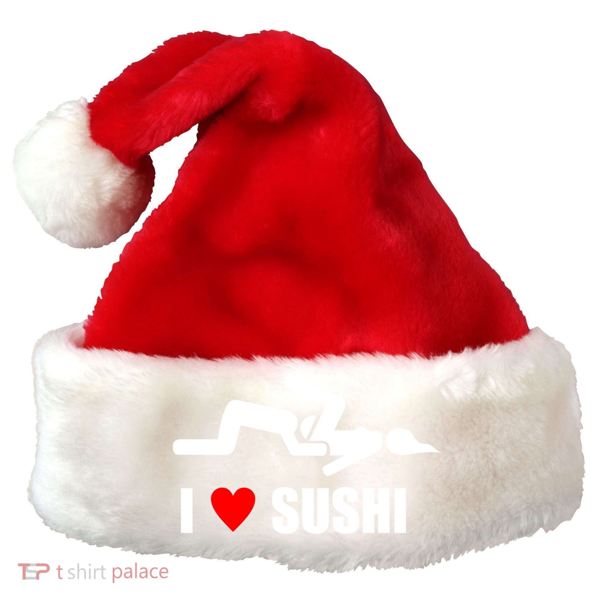 I Love Sushi Santa Hat