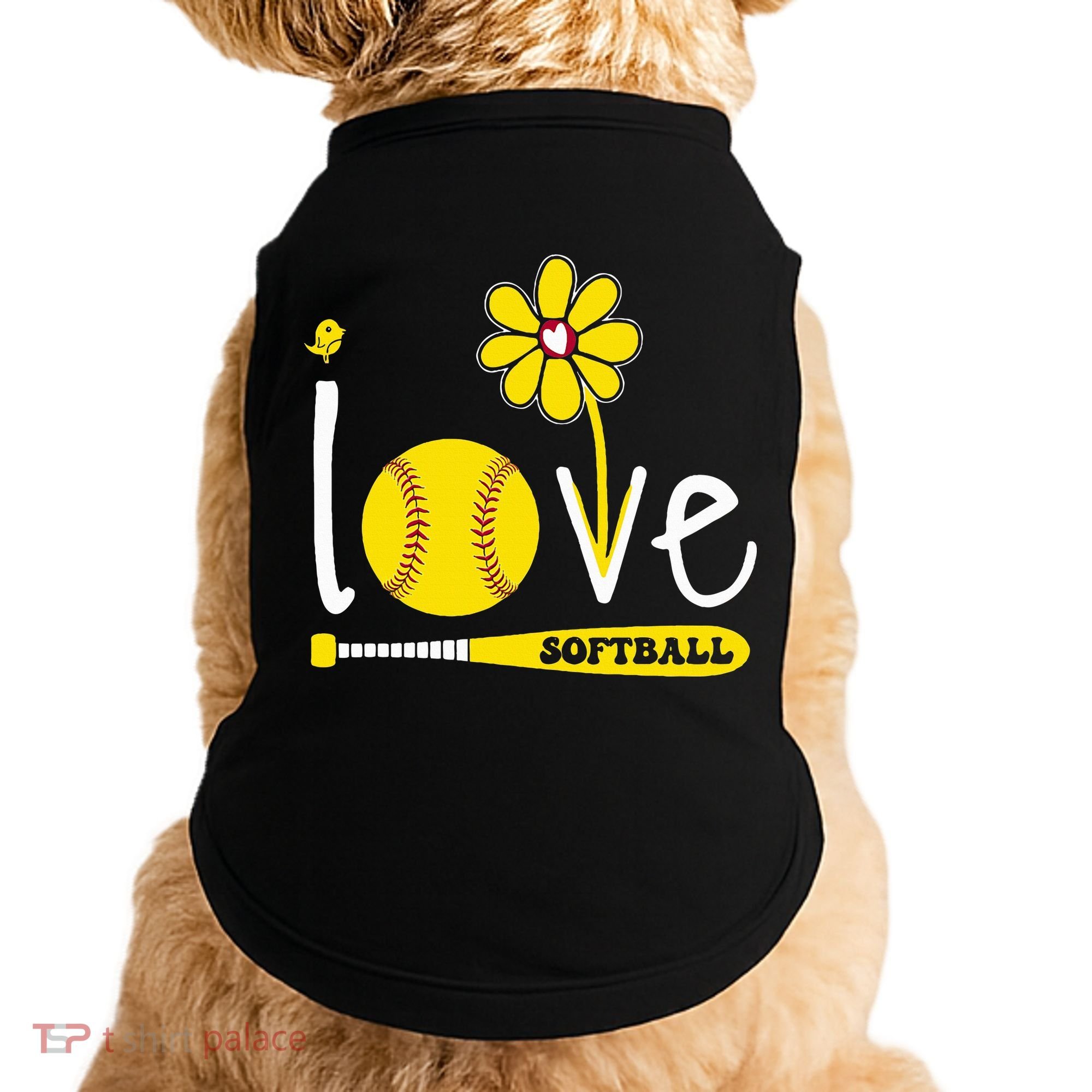 I Love Softball Doggie Tank