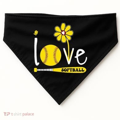 I Love Softball USA-Made Doggie Bandana
