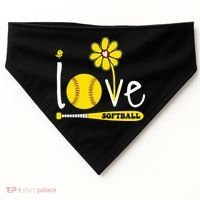 I Love Softball USA-Made Doggie Bandana thumb 0