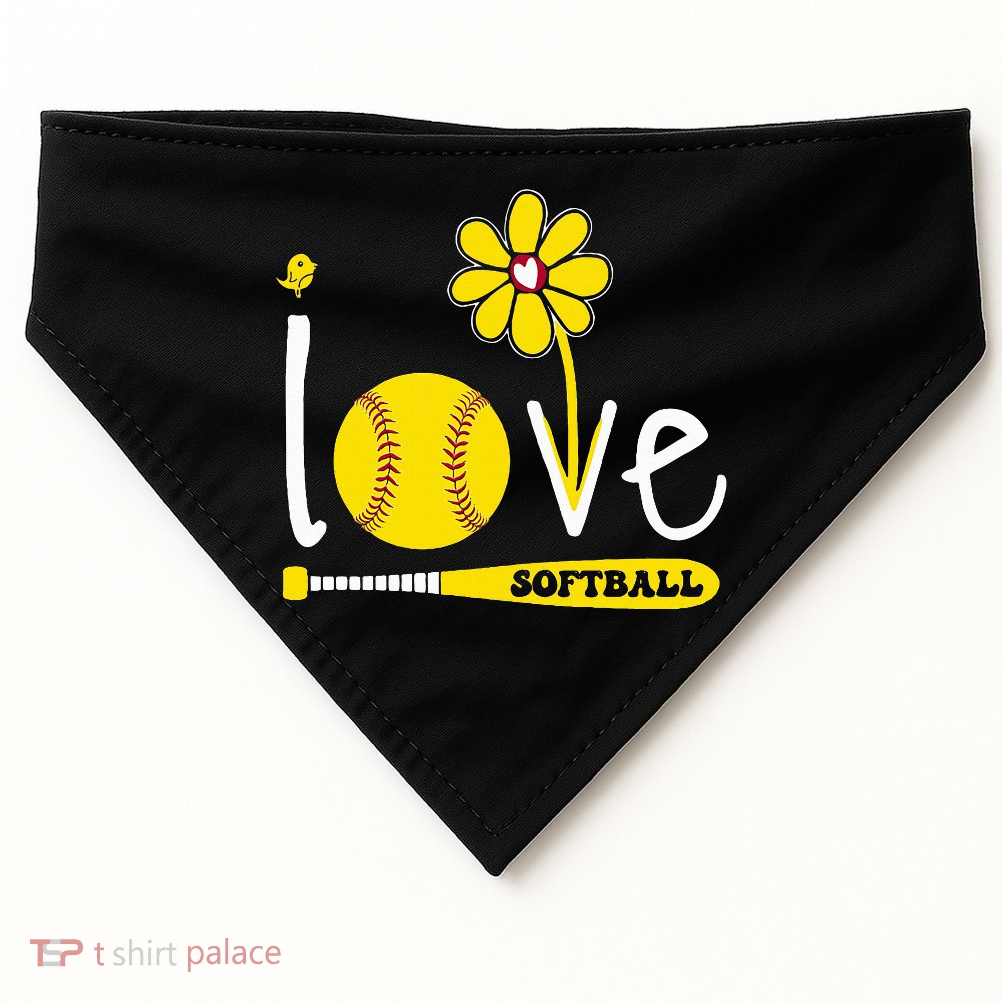I Love Softball USA-Made Doggie Bandana
