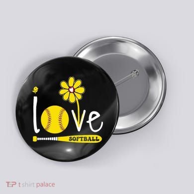 I Love Softball Button