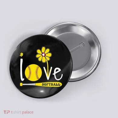 I Love Softball Button