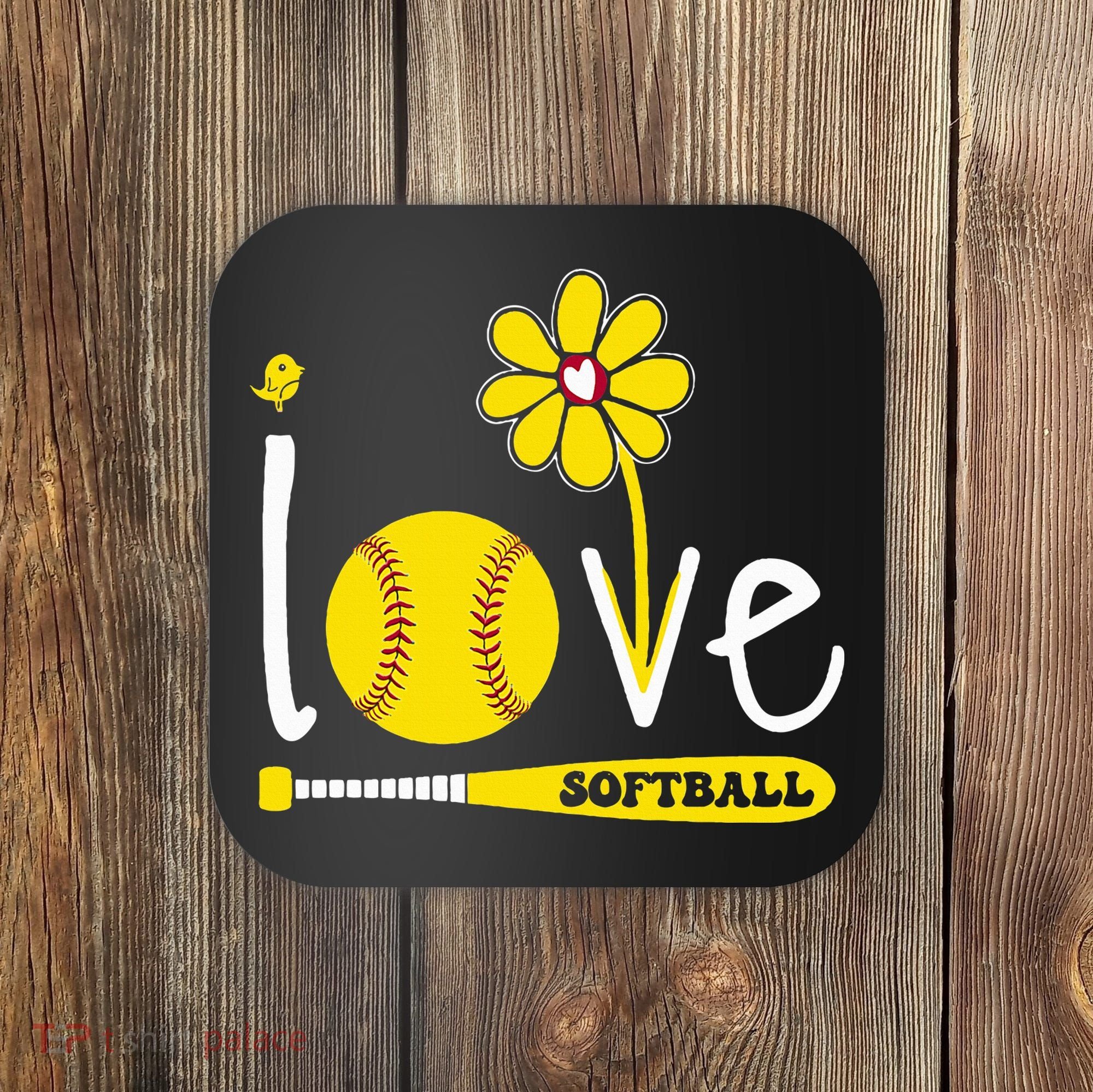 I Love Softball Coaster