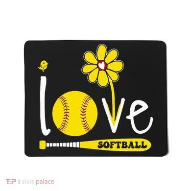 I Love Softball Mousepad