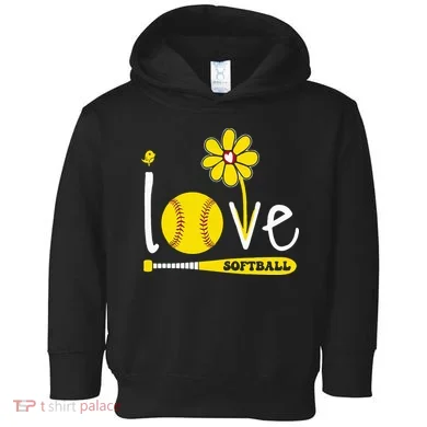 I Love Softball Toddler Hoodie