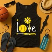 I Love Softball Tank Top thumb 4