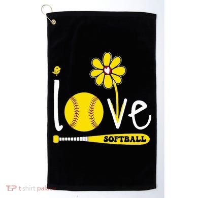I Love Softball Golf Towel