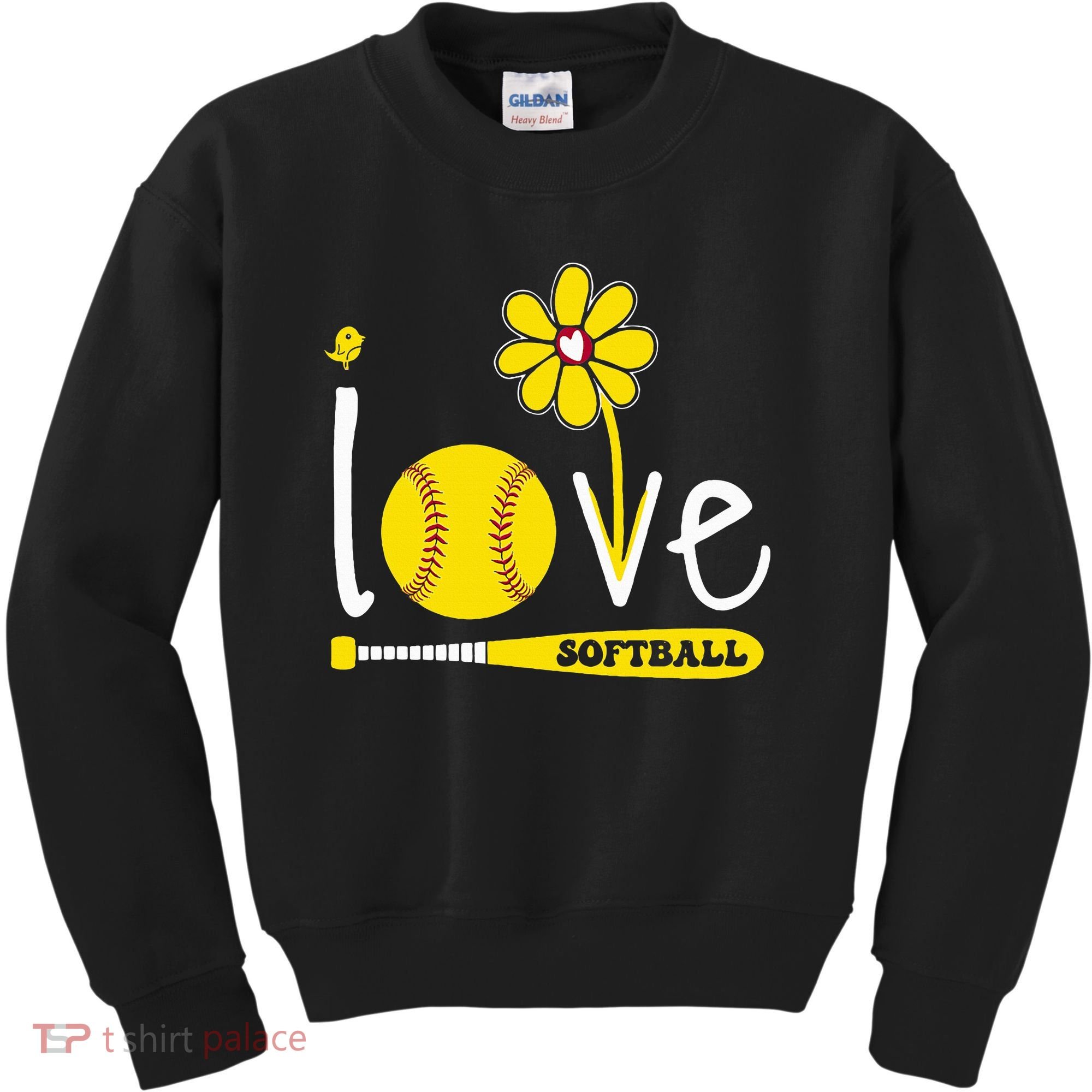 I Love Softball Kids Sweatshirt