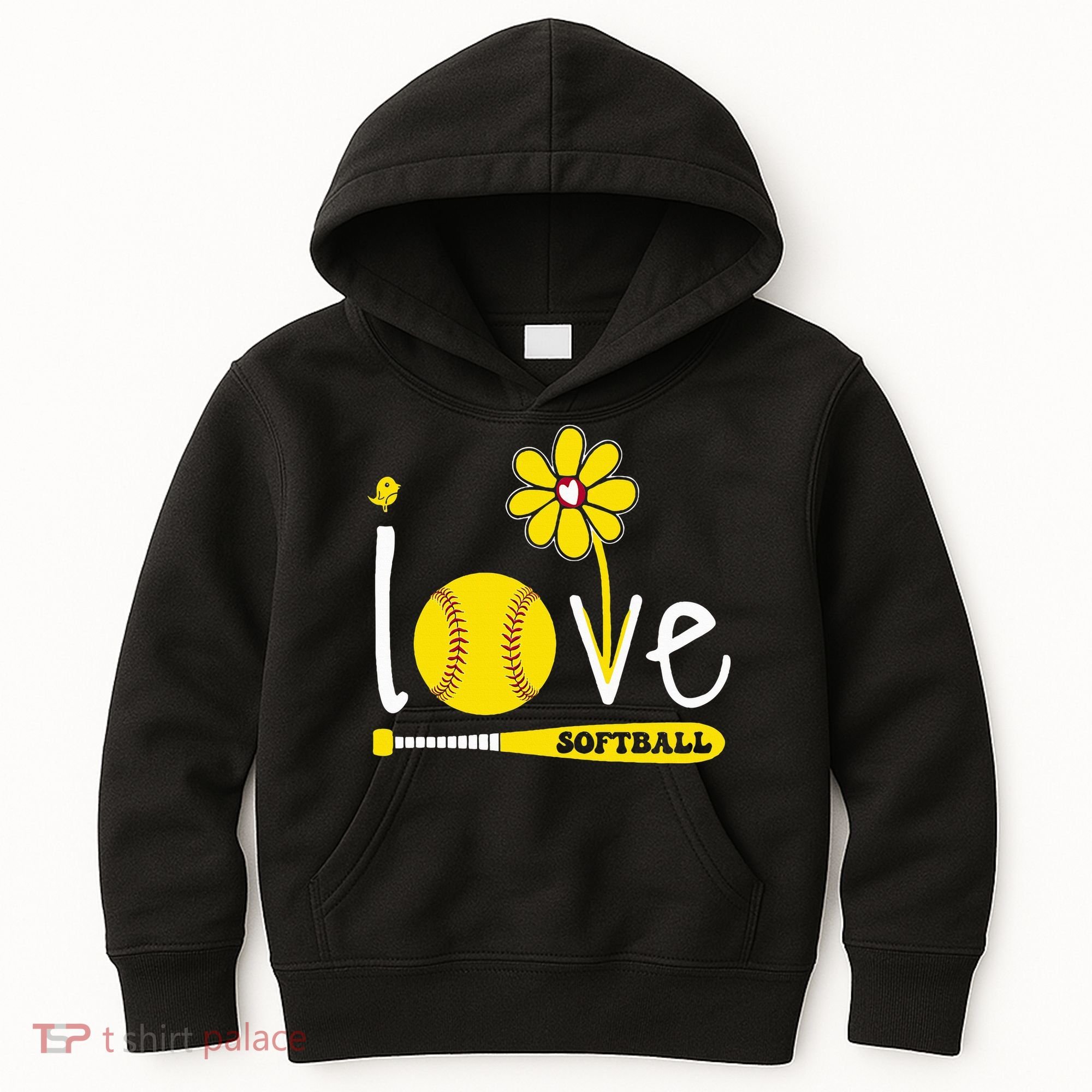 I Love Softball Kids Hoodie