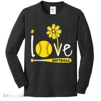 I Love Softball Kids Long Sleeve Shirt thumb 0