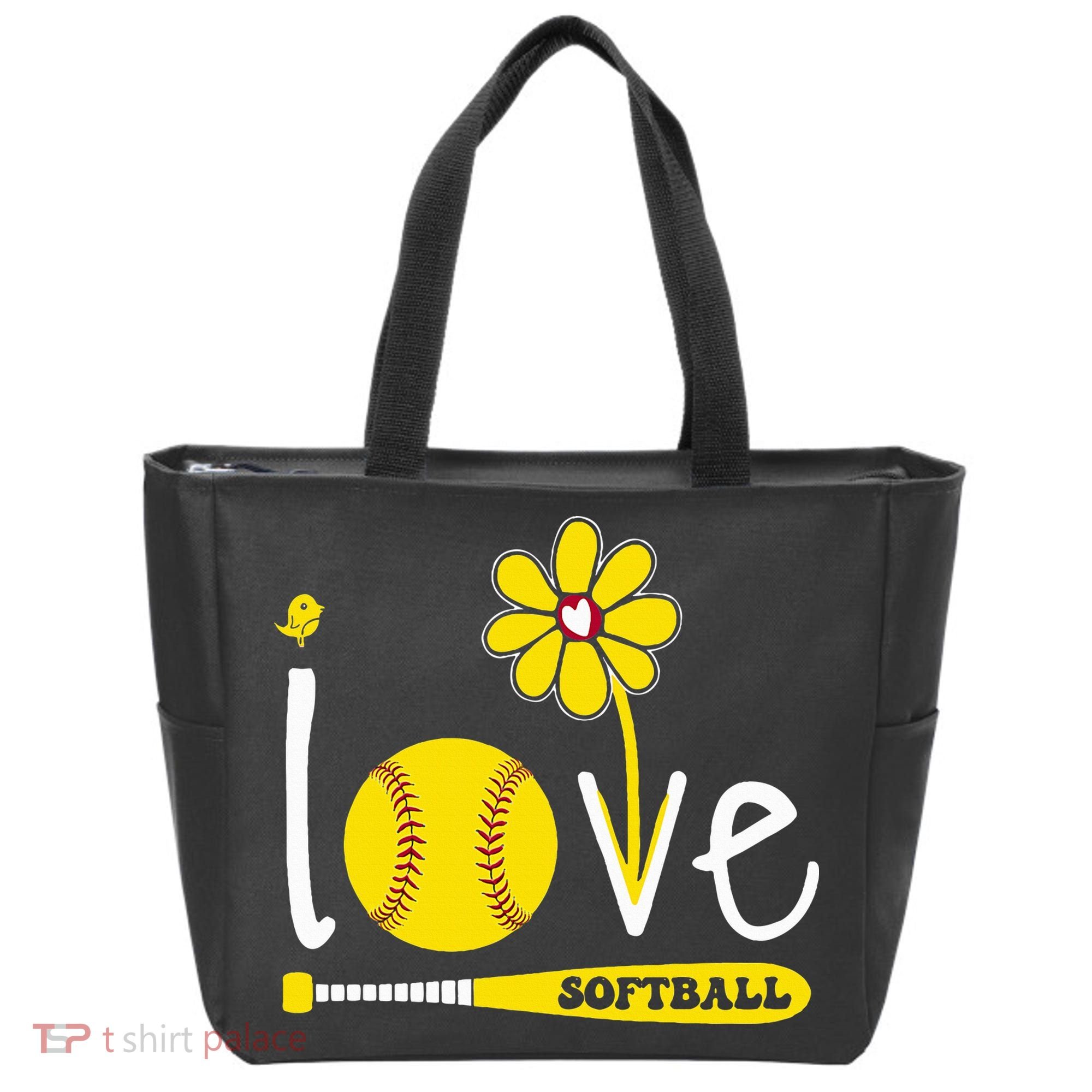 I Love Softball Tote Bag