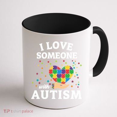 I Love Someone With Autism Gift Coffee Mug back