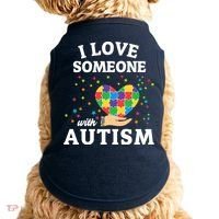 I Love Someone With Autism Gift Doggie Tank thumb 0