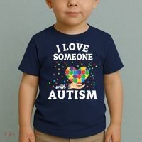 I Love Someone With Autism Gift Toddler T-Shirt thumb 2