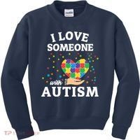 I Love Someone With Autism Gift Kids Sweatshirt thumb 0