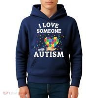 I Love Someone With Autism Gift Kids Hoodie thumb 4
