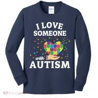 I Love Someone With Autism Gift Kids Long Sleeve Shirt thumb 0