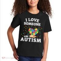 I Love Someone With Autism Gift Kids T-Shirt thumb 2