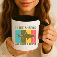 I Like Sharks And Maybe 3 People Funny Shark Lover Coffee Mug thumb 3