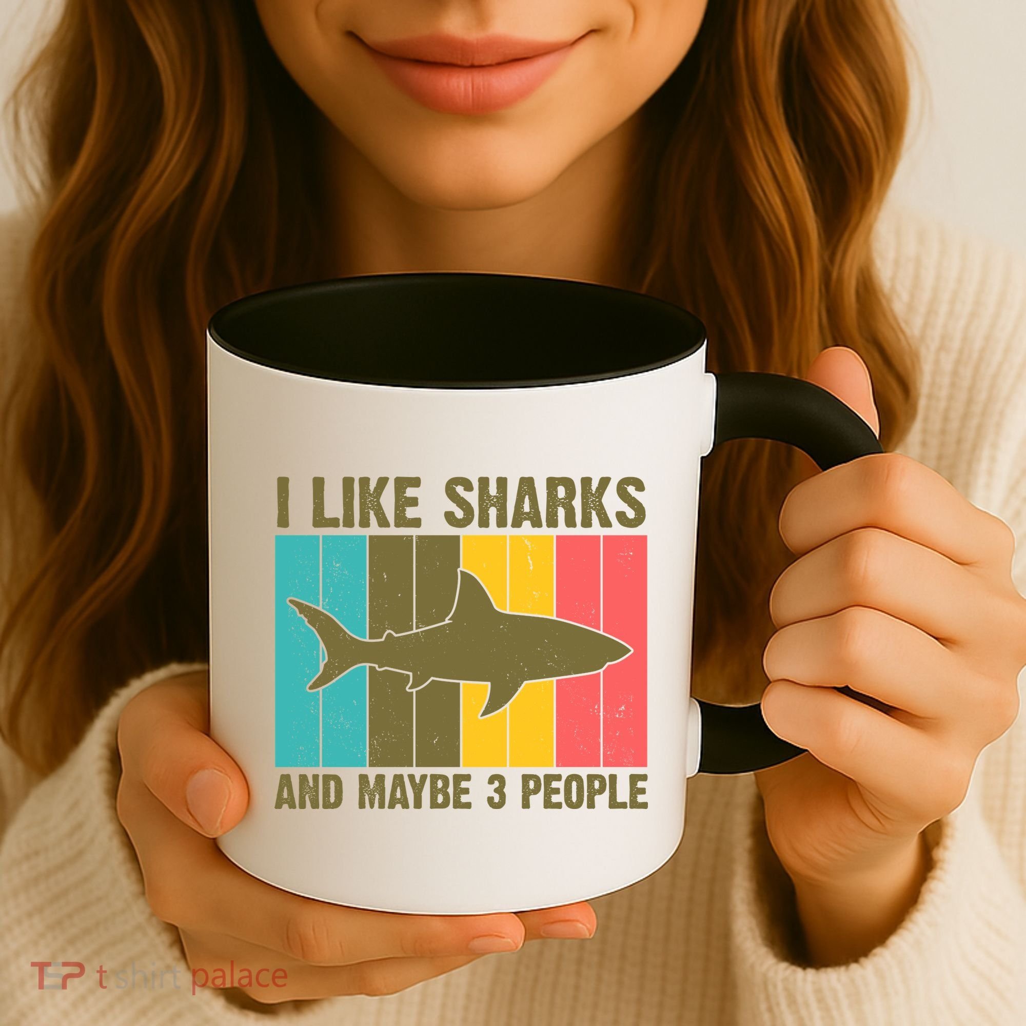 I Like Sharks And Maybe 3 People Funny Shark Lover Coffee Mug