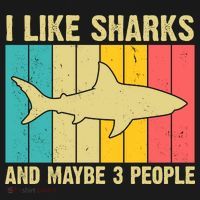 I Like Sharks And Maybe 3 People Funny Shark Lover Ornament thumb 1