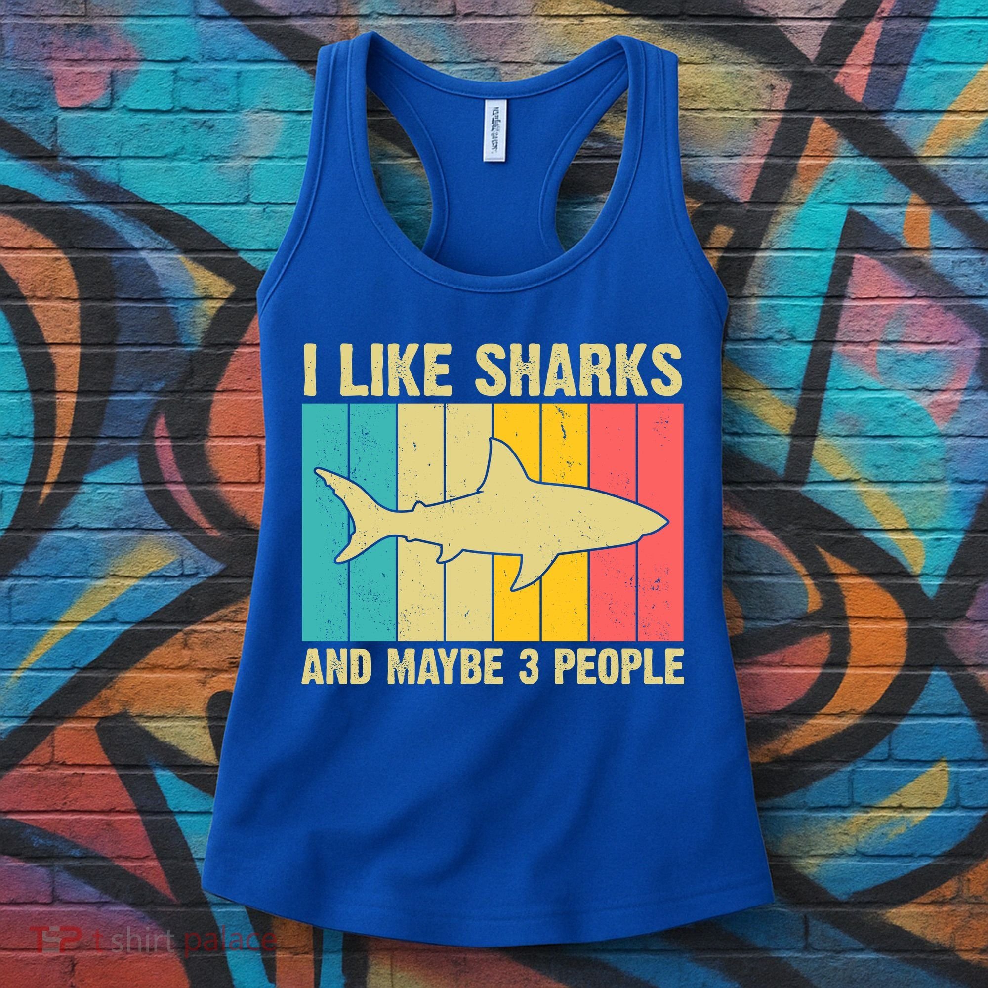 I Like Sharks And Maybe 3 People Funny Shark Lover Women's Tank Top