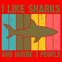 I Like Sharks And Maybe 3 People Funny Shark Lover Santa Hat thumb 1