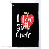 I Love Sixth Grade Back To School 6Th Grade Teacher Student Gift Golf Towel thumb 0