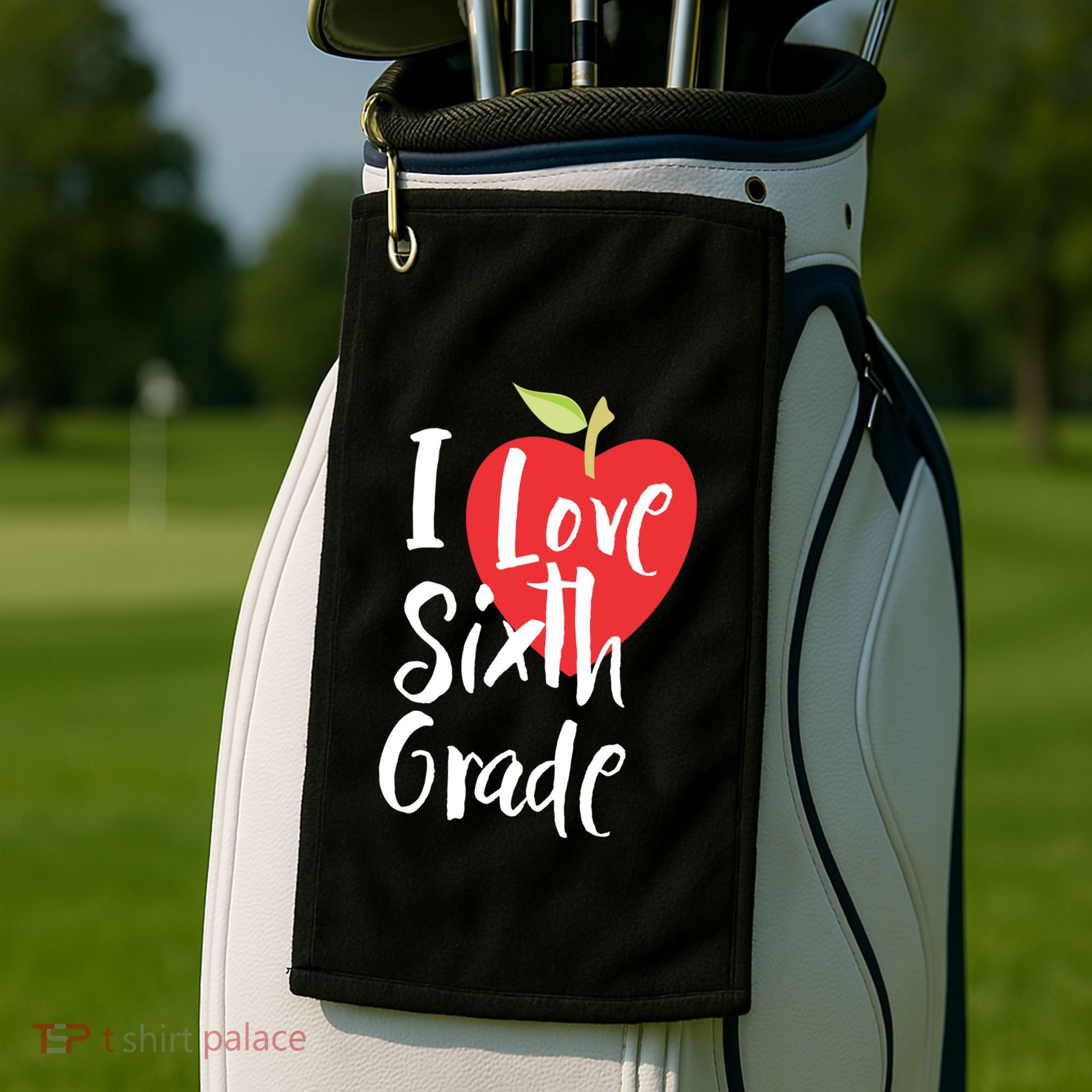 I Love Sixth Grade Back To School 6Th Grade Teacher Student Gift Golf Towel