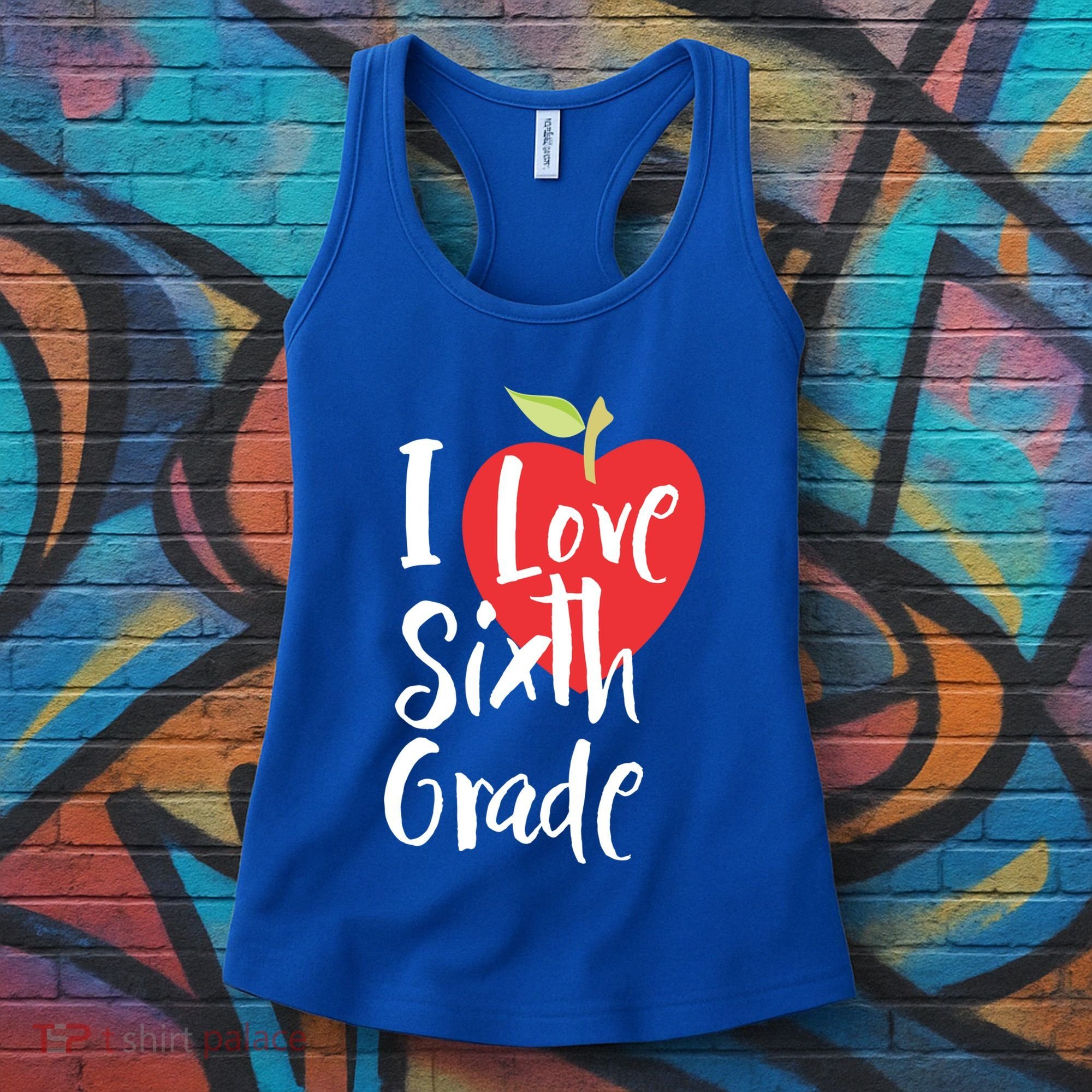 I Love Sixth Grade Back To School 6Th Grade Teacher Student Gift Women's Tank Top