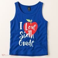 I Love Sixth Grade Back To School 6Th Grade Teacher Student Gift Tank Top thumb 2