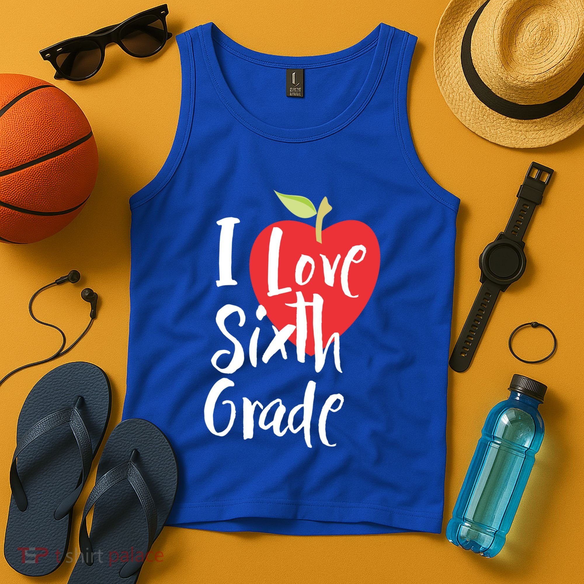I Love Sixth Grade Back To School 6Th Grade Teacher Student Gift Tank Top
