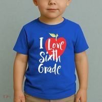 I Love Sixth Grade Back To School 6Th Grade Teacher Student Gift Toddler T-Shirt thumb 2