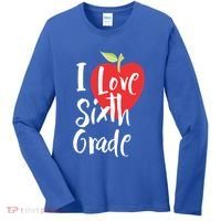 I Love Sixth Grade Back To School 6Th Grade Teacher Student Gift Women's Long Sleeve Shirt thumb 0