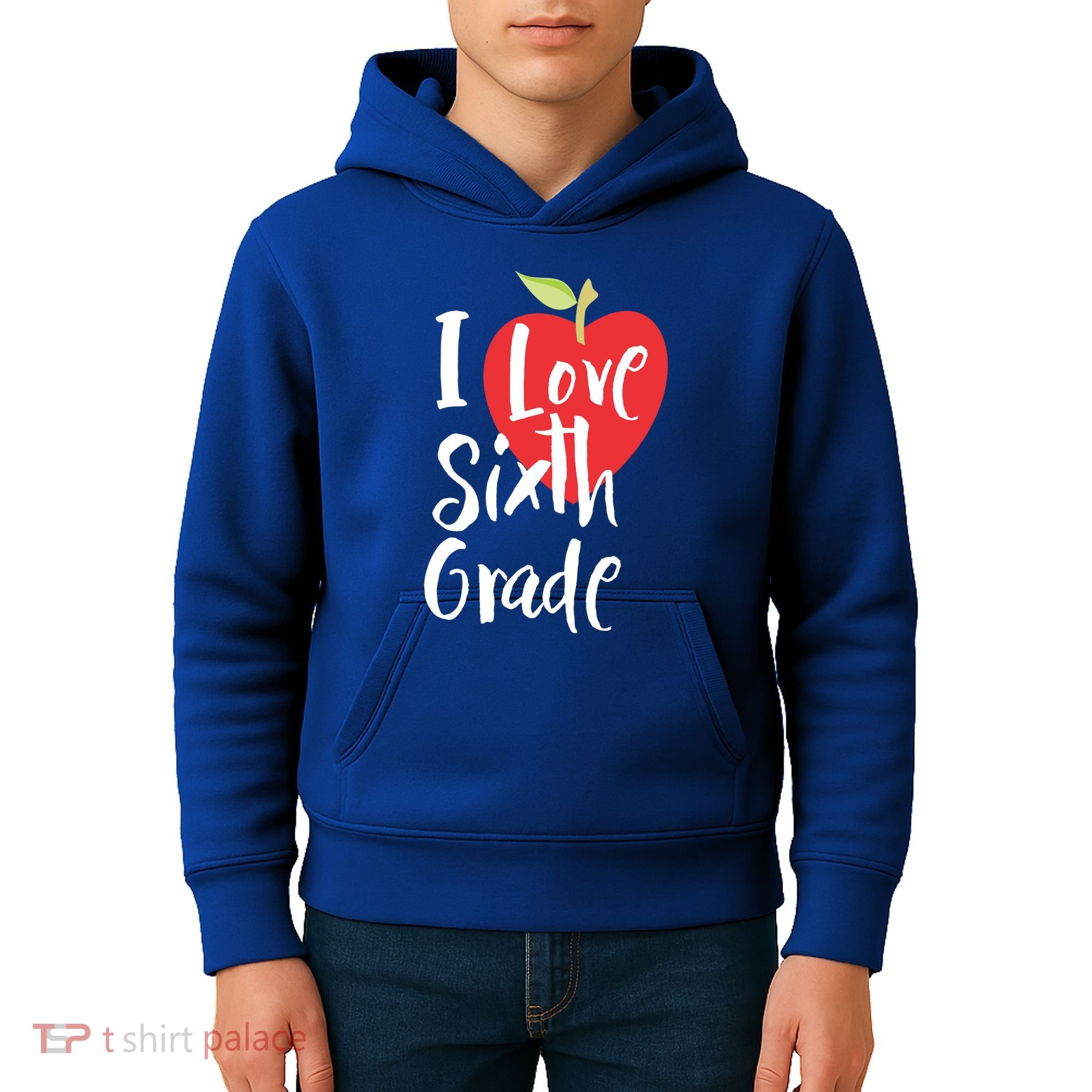 I Love Sixth Grade Back To School 6Th Grade Teacher Student Gift Kids Hoodie