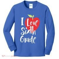 I Love Sixth Grade Back To School 6Th Grade Teacher Student Gift Kids Long Sleeve Shirt thumb 0