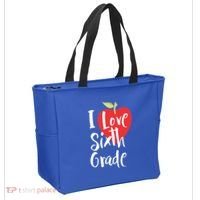 I Love Sixth Grade Back To School 6Th Grade Teacher Student Gift Tote Bag thumb 2