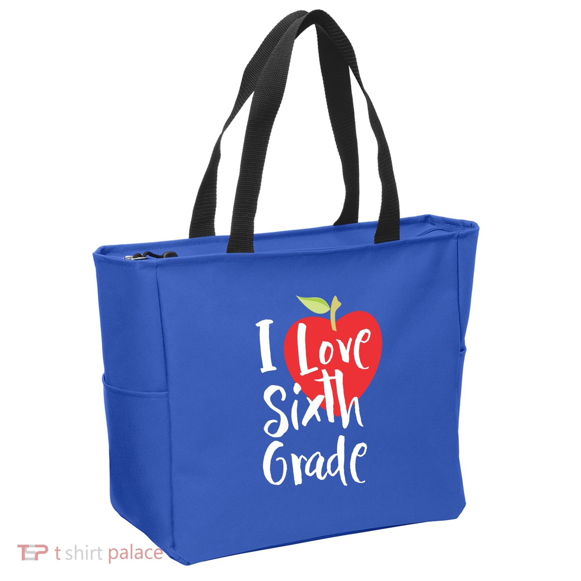 I Love Sixth Grade Back To School 6Th Grade Teacher Student Gift Tote Bag