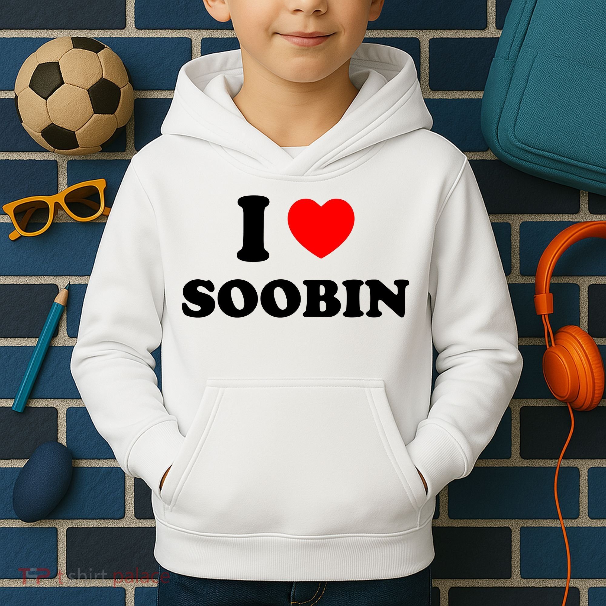 I Love Soobin Kids Hoodie