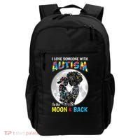I Love Someone With Autism To The Moon And Back Funny Gift Backpack thumb 0