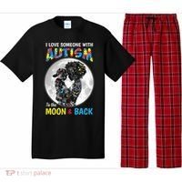 I Love Someone With Autism To The Moon And Back Funny Gift Pajama Set thumb 0