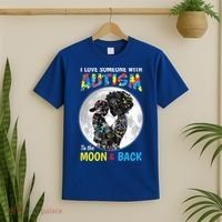 I Love Someone With Autism To The Moon And Back Funny Gift T-Shirt thumb 2