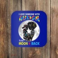 I Love Someone With Autism To The Moon And Back Funny Gift Coaster thumb 0
