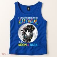I Love Someone With Autism To The Moon And Back Funny Gift Tank Top thumb 2
