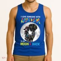 I Love Someone With Autism To The Moon And Back Funny Gift Tank Top thumb 3