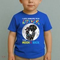 I Love Someone With Autism To The Moon And Back Funny Gift Toddler T-Shirt thumb 2