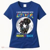 I Love Someone With Autism To The Moon And Back Funny Gift Women's T-Shirt thumb 0