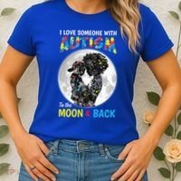 I Love Someone With Autism To The Moon And Back Funny Gift Women's T-Shirt thumb 2